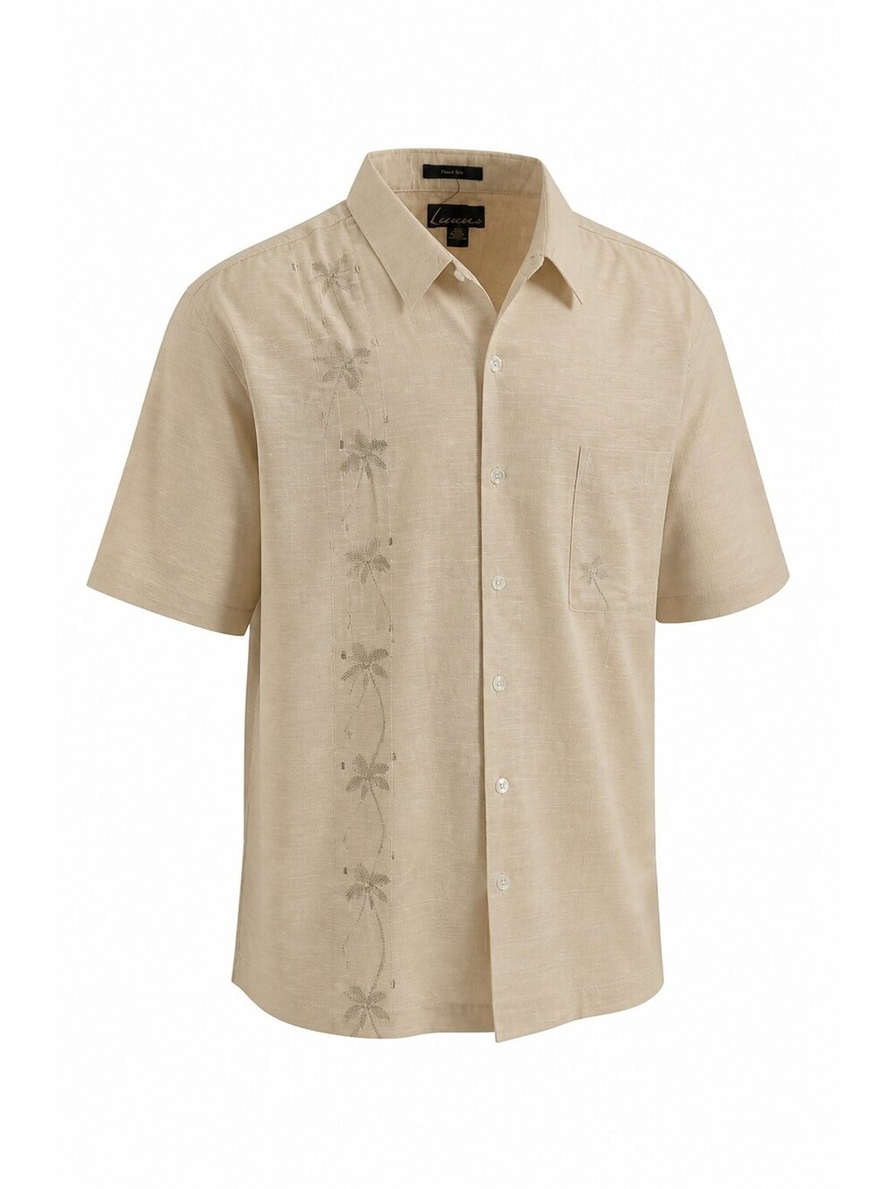 Luau Limited Edition Finest Silk blend Beige Button-Up Shirt Size L
